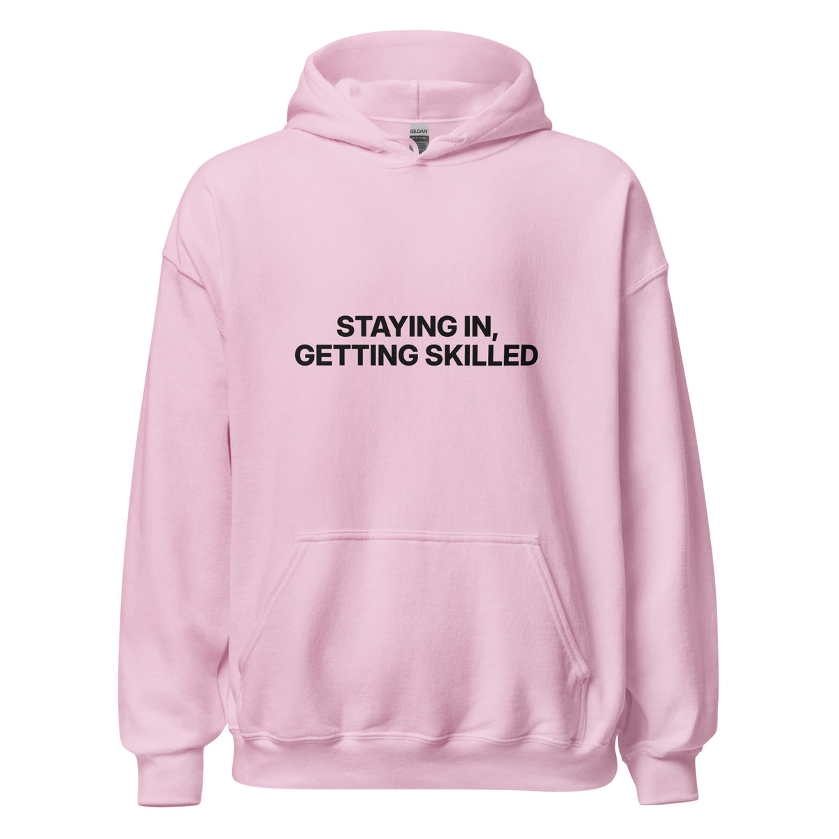 Staying In Getting Skilled Hoodie in Light Pink